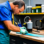 A focused professional in a clean, brightly lit workshop, wearing appropriate attire, meticulously cleaning various hand tools. They are wiping a saw blade with a dry cloth and carefully brushing a chisel to remove dust and debris. In the background, bottles of rust preventative oil and spray are visible on an organized workbench. The scene emphasizes diligent tool maintenance, with well-formed hands engaged in precise movements. This image conveys a sense of responsibility and care for equipment.
    safe for work, appropriate content, fully clothed, professional, modest clothing, perfect anatomy, correct proportions, natural pose, well-formed hands, proper finger count, natural body proportions, professional photography, high quality.