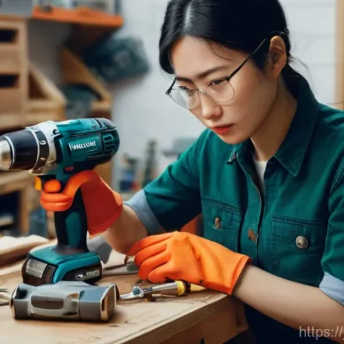 공구 온라인 구매 시 주의할 점 - **Prompt:** A young Japanese woman, in her late 20s, with short, practical hair and dressed in comfo...